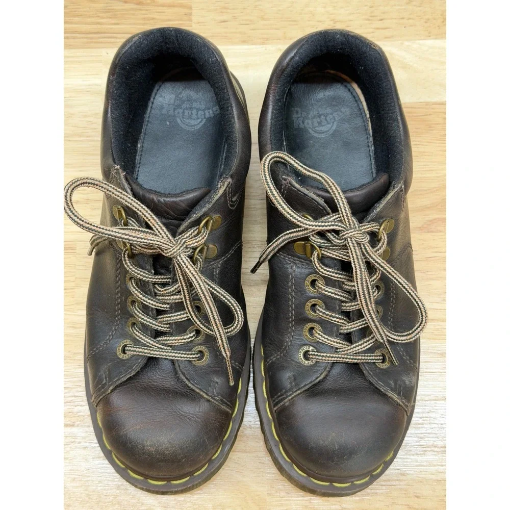 Dr. Martens 10938 Vintage Brown Leather Chunky Lug Sole Platform Shoes Mens 9